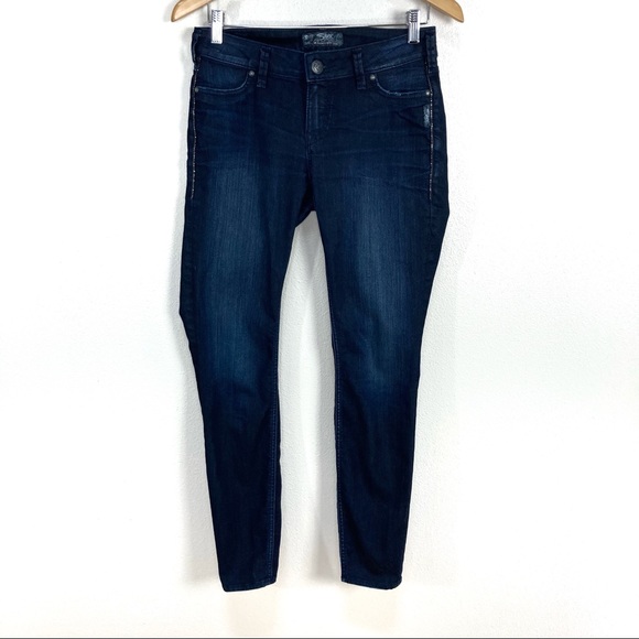 Silver Suki Jegging Skinny Dark Thick‎ Stitch Jeans Women’s Sz 27 - Picture 1 of 5